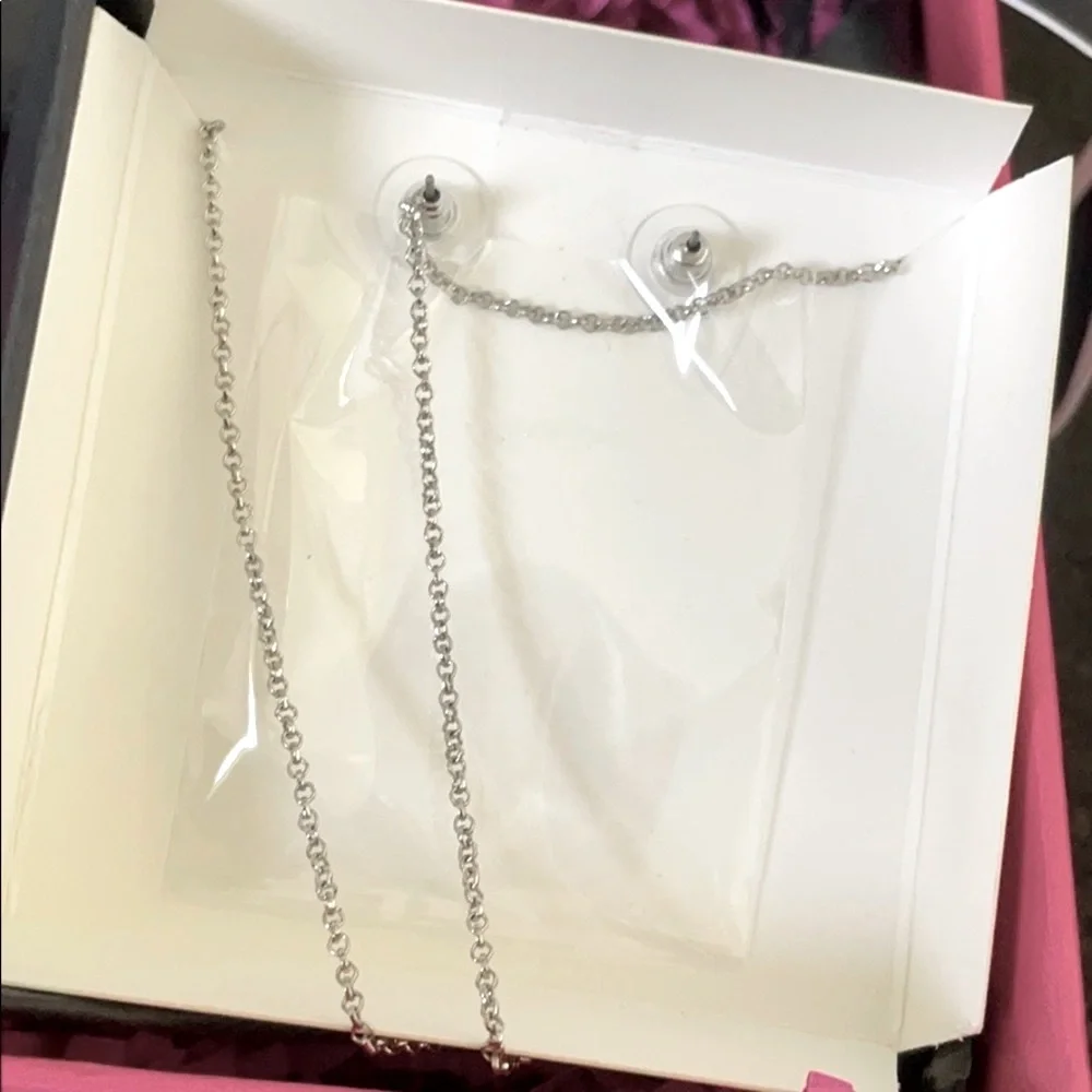 Indigo Authority Crescent Horn Necklace and Pierced Earrings Set